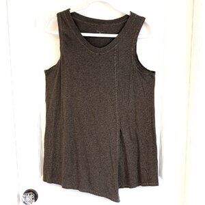 NWT Garnet Hill Asymmetrical Hem Tank Top Medium M Pima Cotton Linen Blend